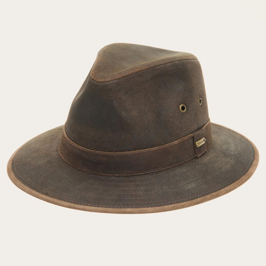 Men/Women Outdoor Stetson Weathered Leather Safari Hat Brown