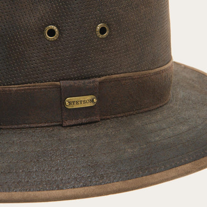Men/Women Outdoor Stetson Weathered Leather Safari Hat Brown
