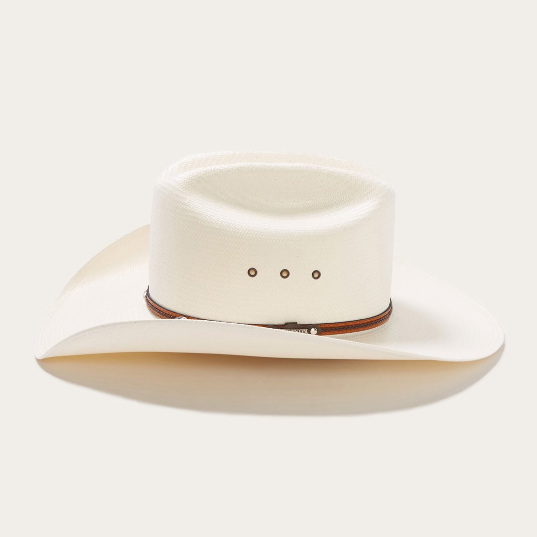 Men/Women Western Stetson Alamo 8X Straw Cowboy Hat Natural