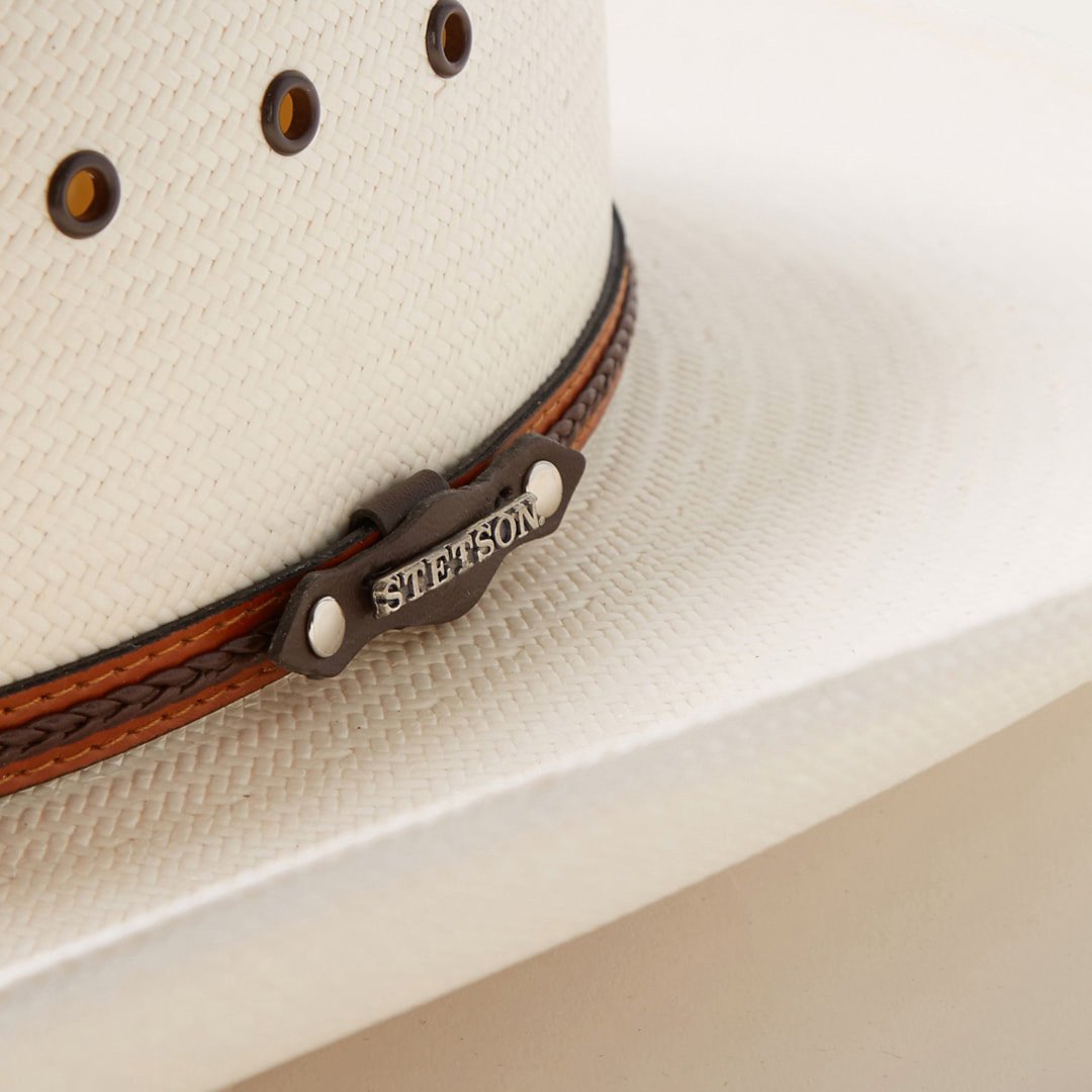 Men/Women Western Stetson Alamo 8X Straw Cowboy Hat Natural