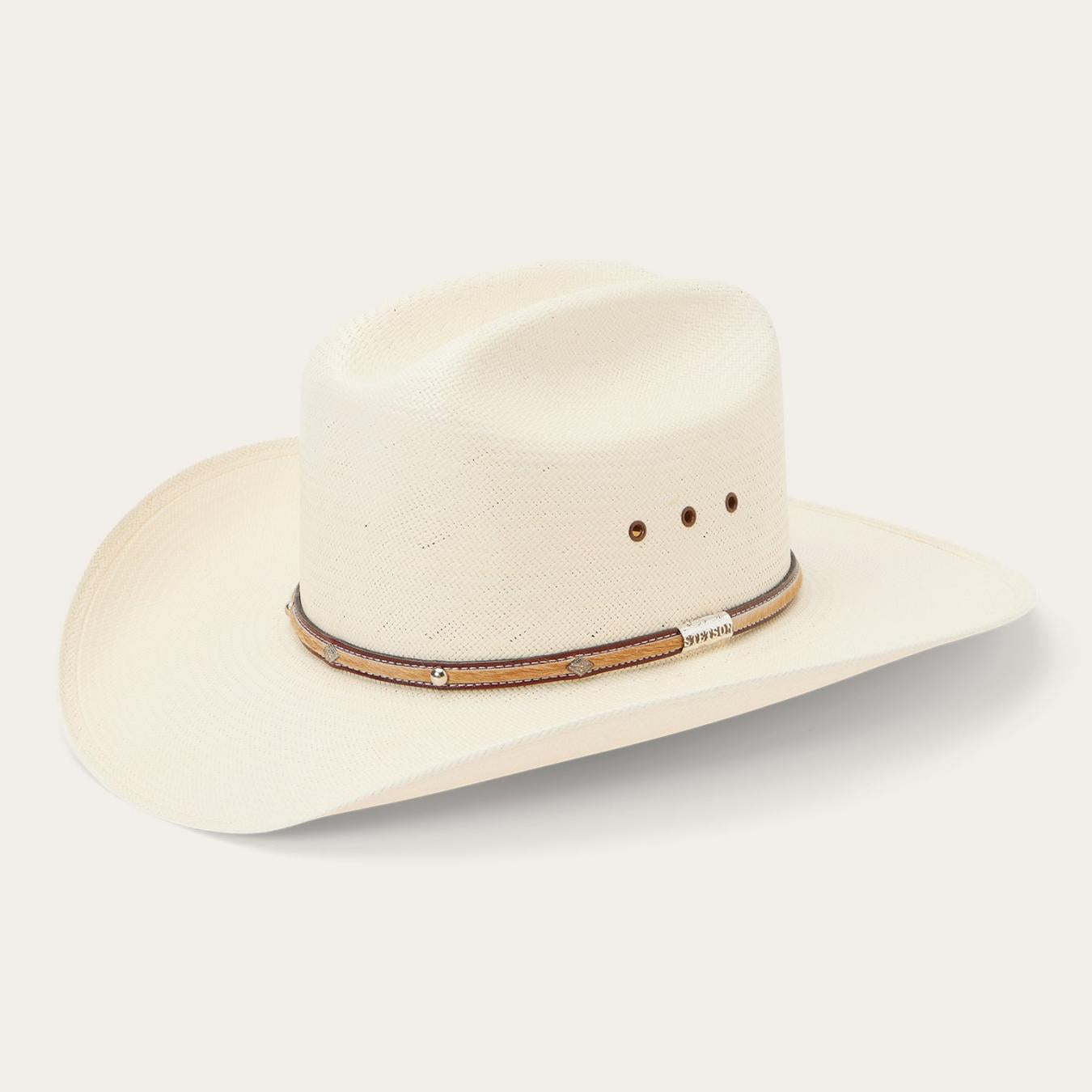 Men/Women Western Stetson Angus 10X Straw Cowboy Hat Natural