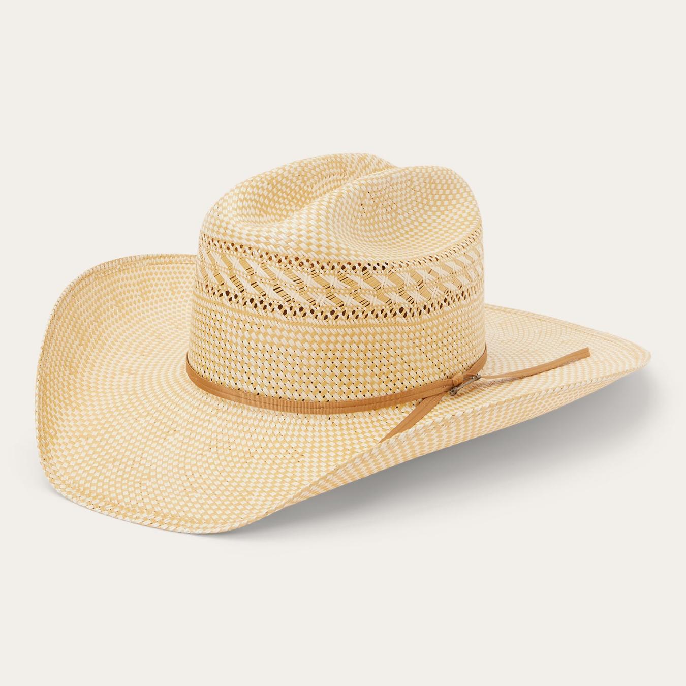 Men/Women Western Stetson Classic 10X Straw Cowboy Hat Ivory/wheat