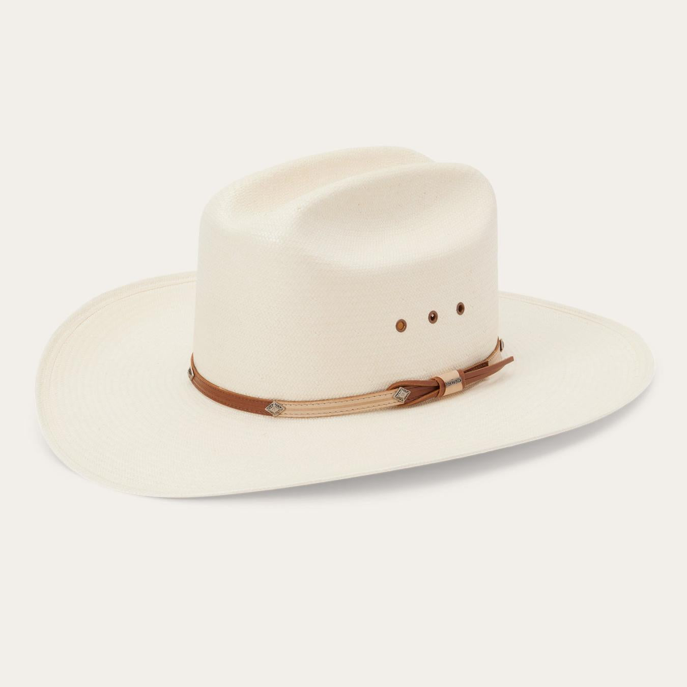 Men/Women Western Stetson Grant 10X Straw Cowboy Hat Natural