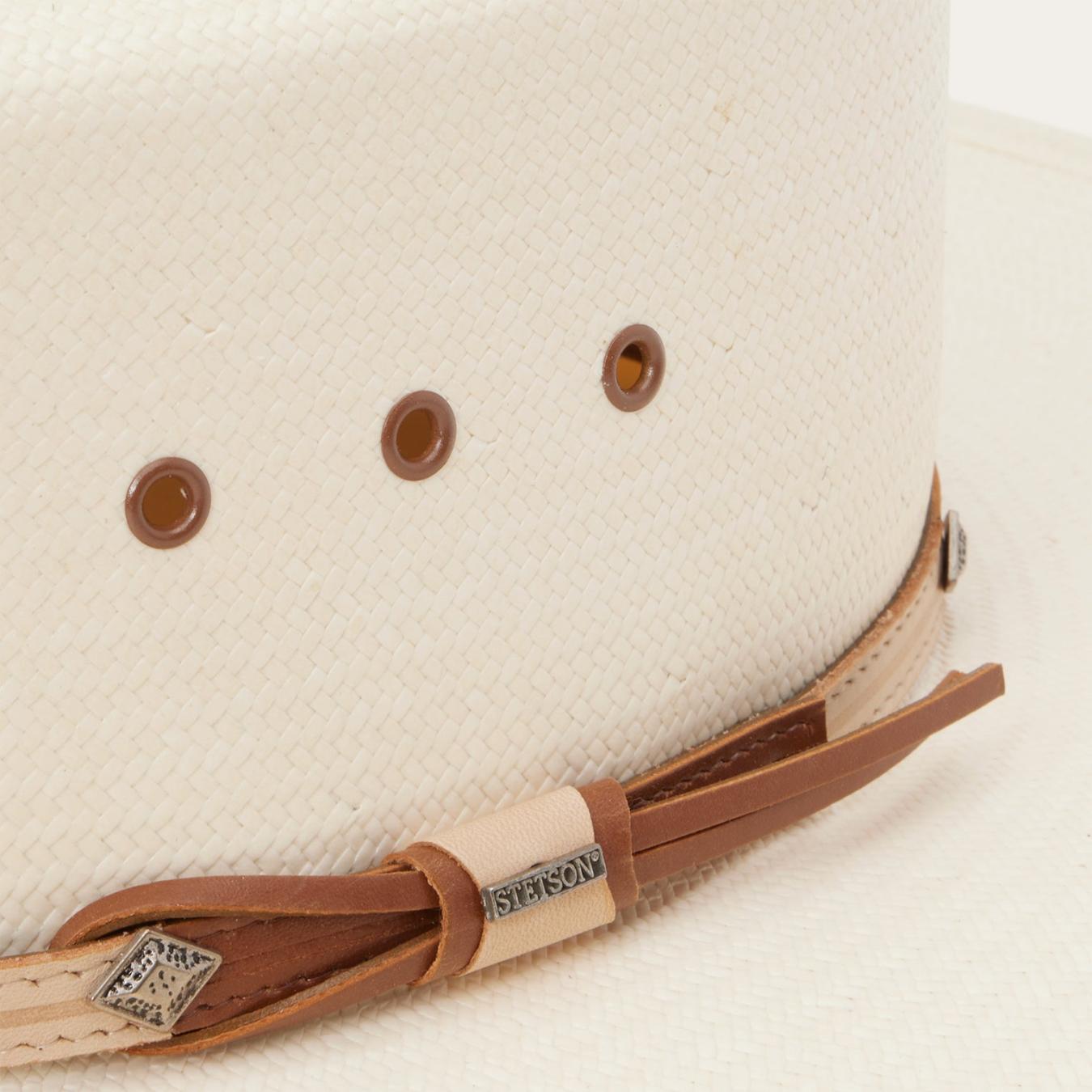 Men/Women Western Stetson Grant 10X Straw Cowboy Hat Natural