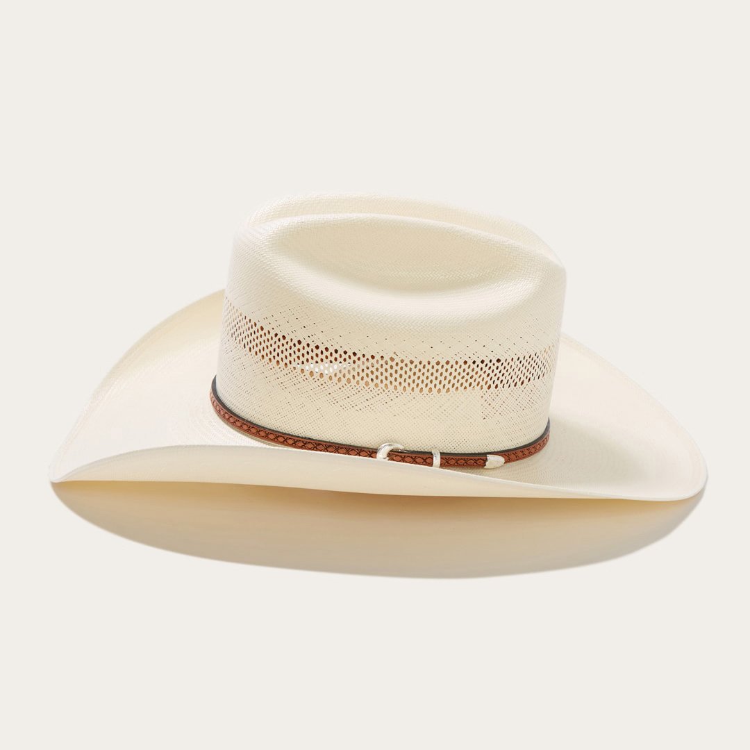 Men/Women Western Stetson Griffin 100X Straw Cowboy Hat Natural