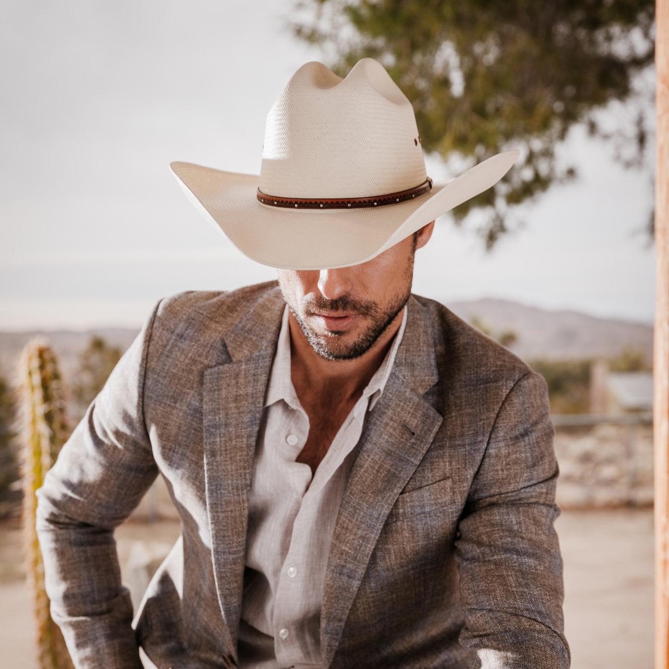 Men/Women Western Stetson Haywood 10X Straw Cowboy Hat Natural