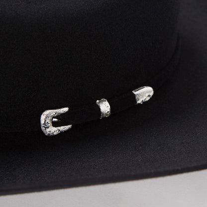 Men/Women Western Stetson Lariat 5X Cowboy Hat - 4 5/8" Crown Black