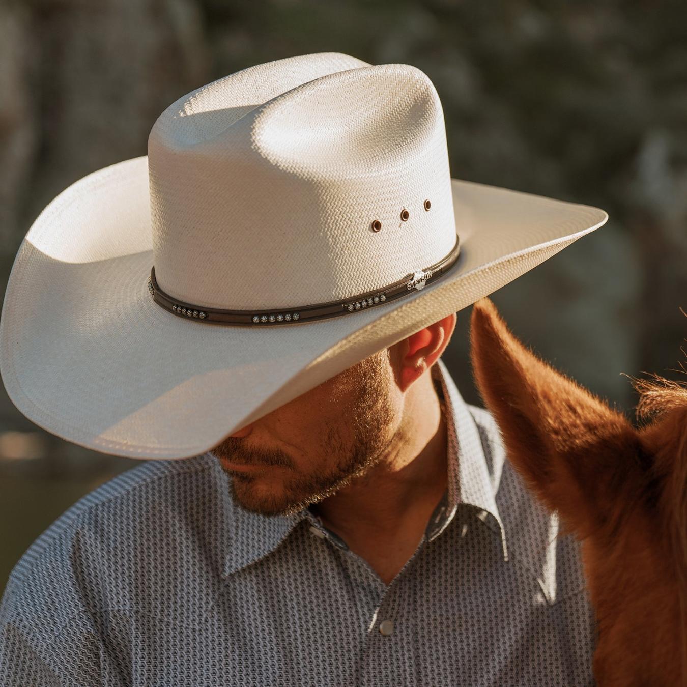Men/Women Western Stetson Llano 10X Straw Cowboy Hat Natural