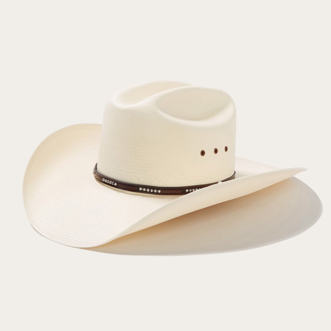Men/Women Western Stetson Llano 10X Straw Cowboy Hat Natural