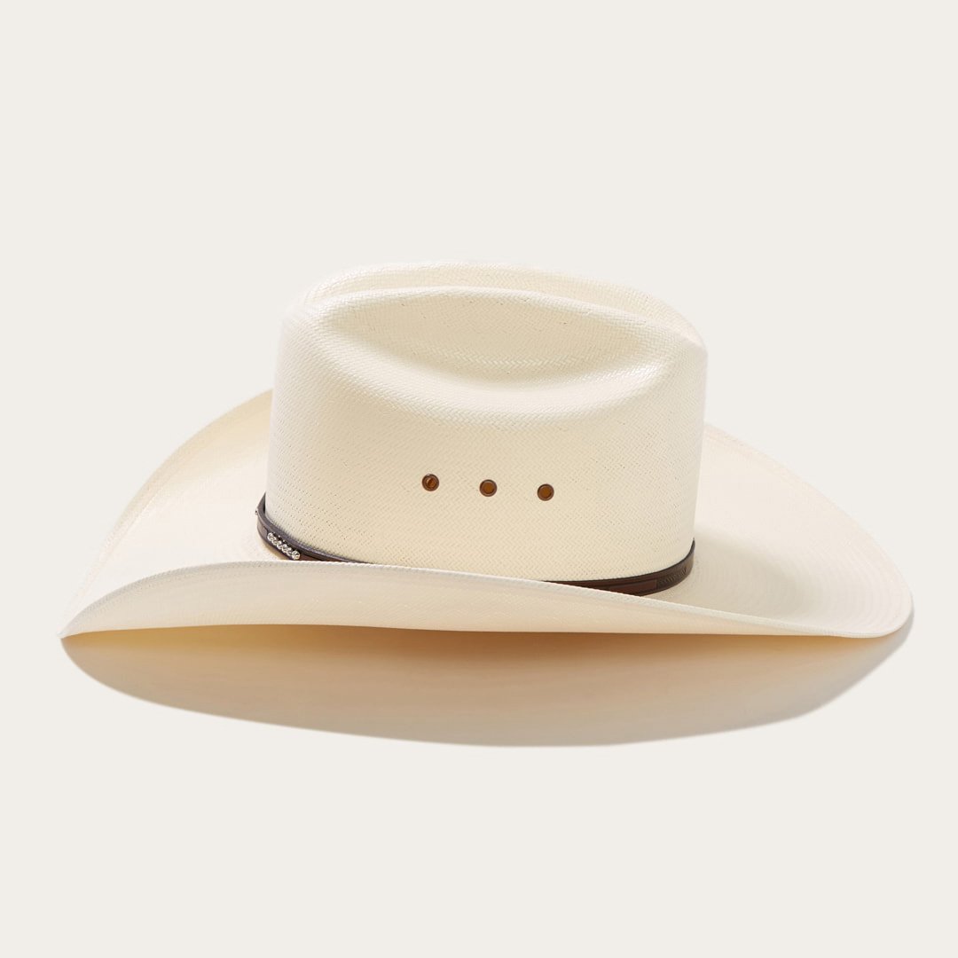 Men/Women Western Stetson Llano 10X Straw Cowboy Hat Natural