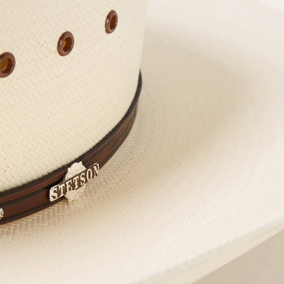 Men/Women Western Stetson Llano 10X Straw Cowboy Hat Natural