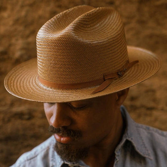 Men/Women Western Stetson Open Road Straw Hat Cognac