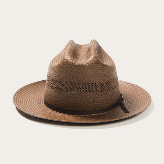 Men/Women Western Stetson Open Road Vented Straw Cowboy Hat Chocolate