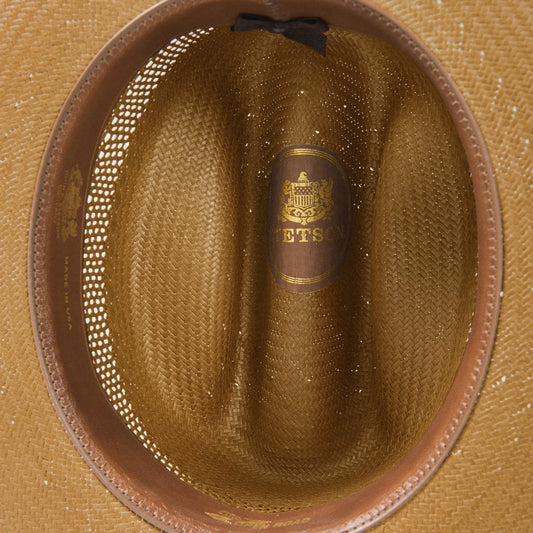Men/Women Western Stetson Open Road Vented Straw Cowboy Hat Cognac