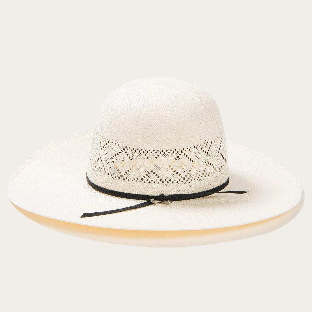 Men/Women Western Stetson Saddleman 10X Open Crown Straw Cowboy Hat Natural