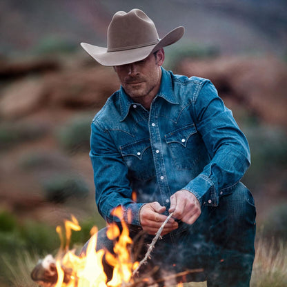Men/Women Western Stetson Shasta 10X Premier Cowboy Hat Silverbelly