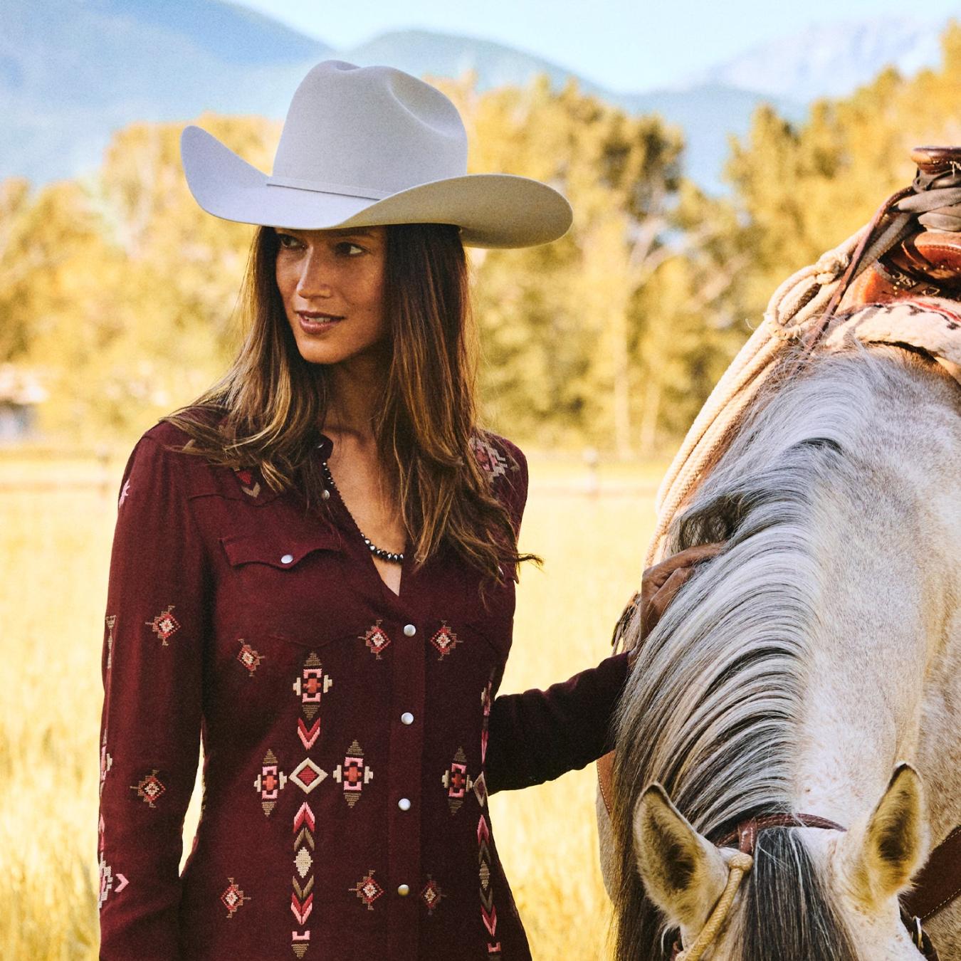 Men/Women Western Stetson Skyline 6X Cowboy Hat Silver Grey