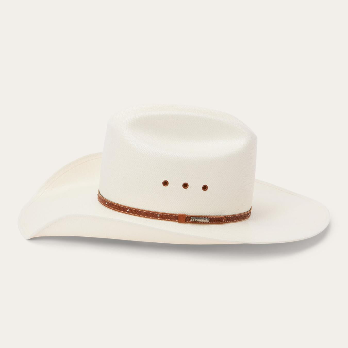 Men/Women Western Stetson Stanhope 10X Straw Cowboy Hat Natural