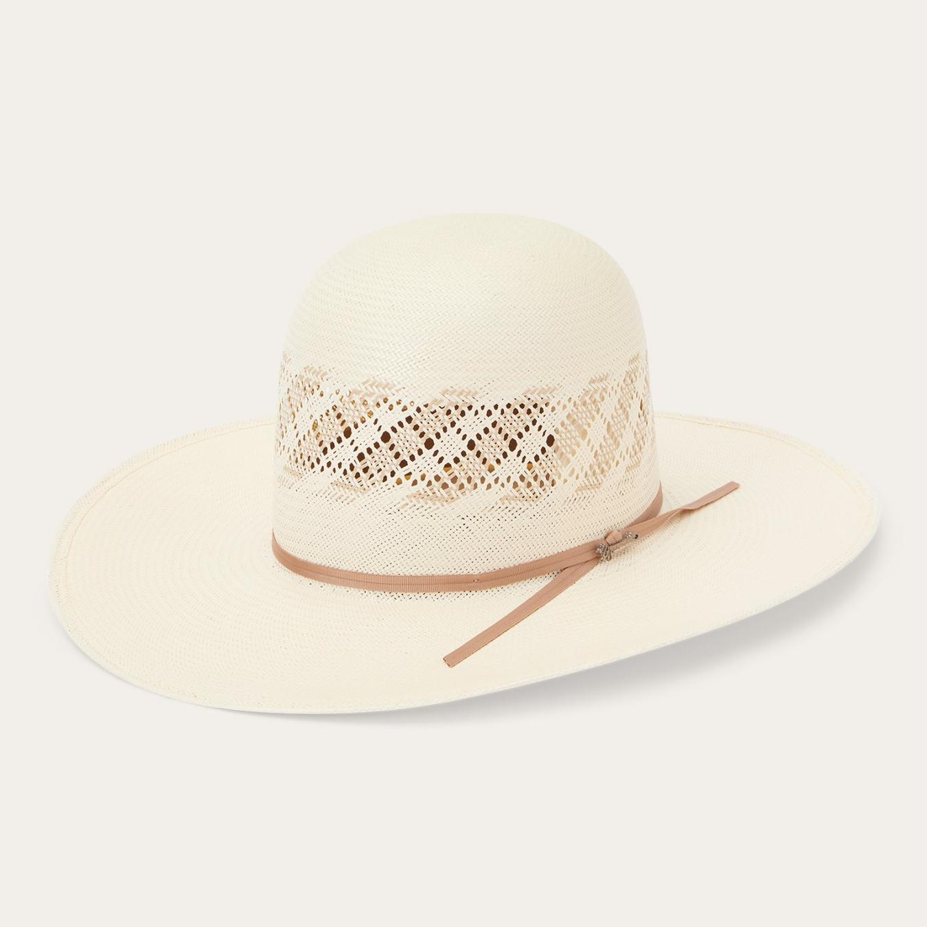 Men/Women Western Stetson Thunder 10X Straw Cowboy Hat Ivory Gray
