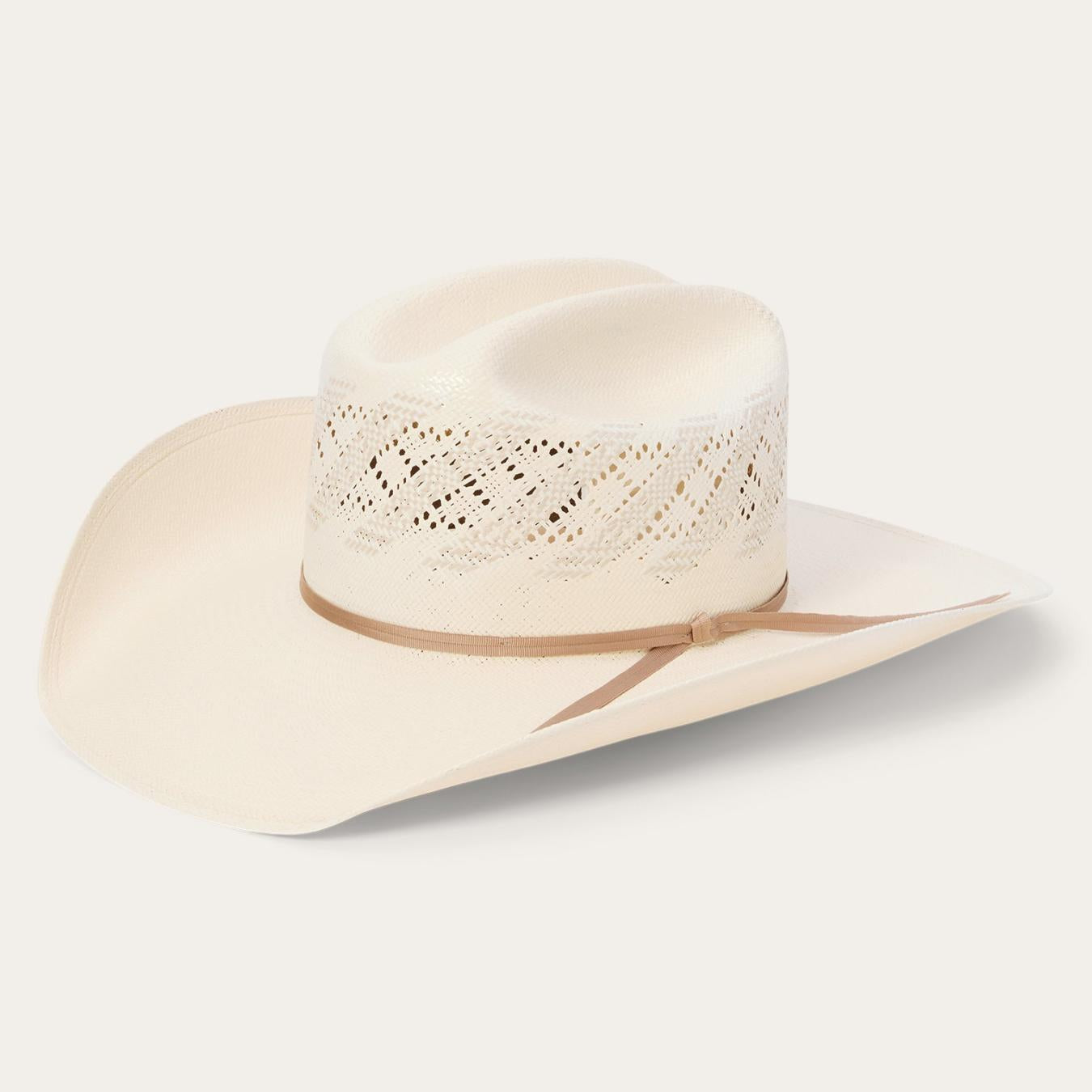 Men/Women Western Stetson Thunder 10X Straw Cowboy Hat Ivory Gray