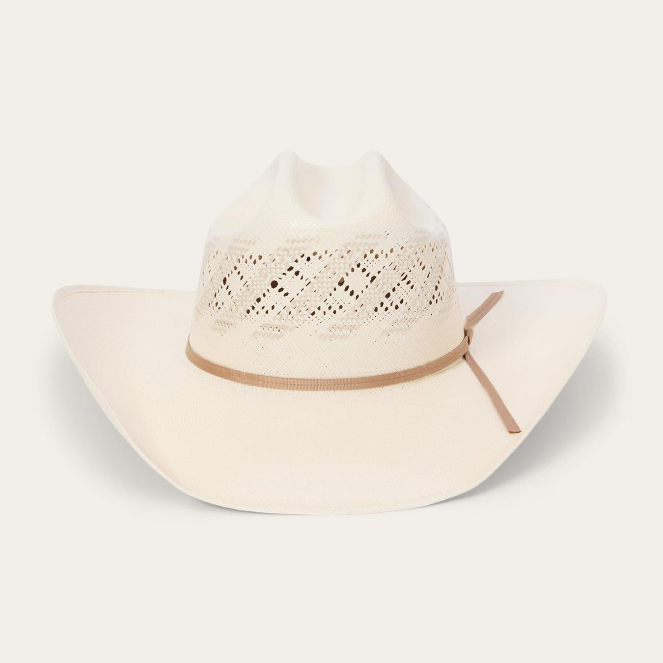 Men/Women Western Stetson Thunder 10X Straw Cowboy Hat Ivory Gray