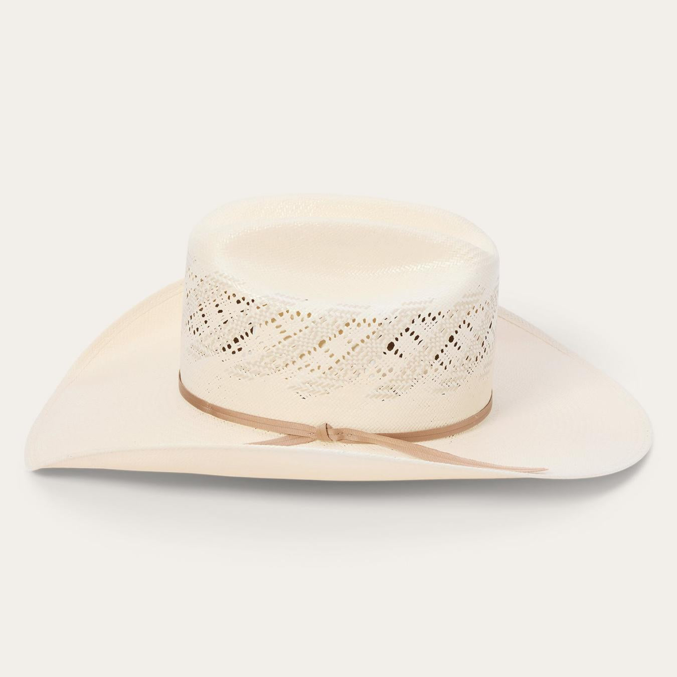 Men/Women Western Stetson Thunder 10X Straw Cowboy Hat Ivory Gray