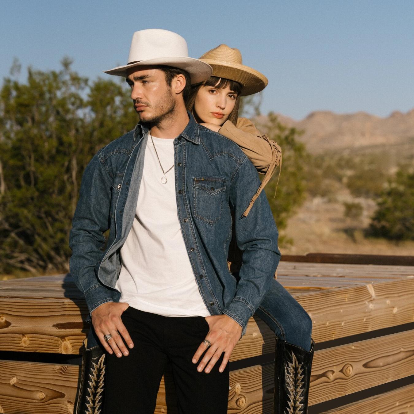 Men/Women Western Stetson Woodrow Straw Hat Bleach