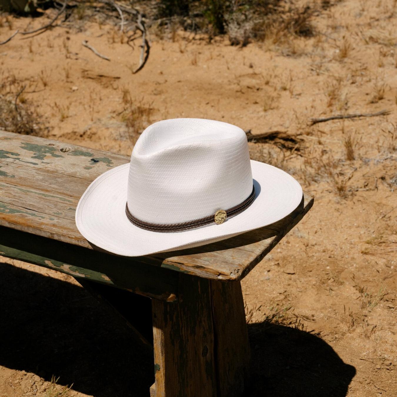 Men/Women Western Stetson Woodrow Straw Hat Bleach