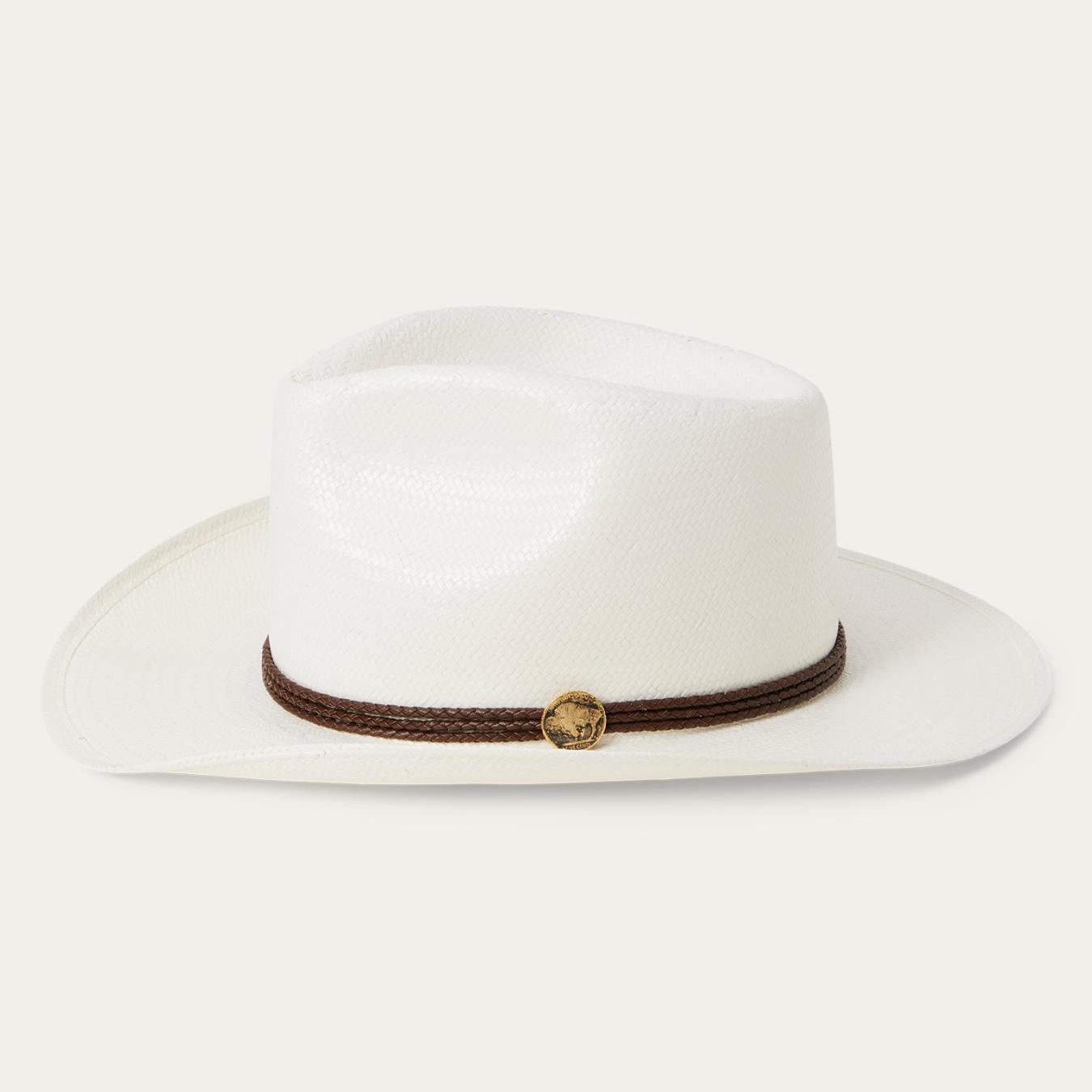 Men/Women Western Stetson Woodrow Straw Hat Bleach