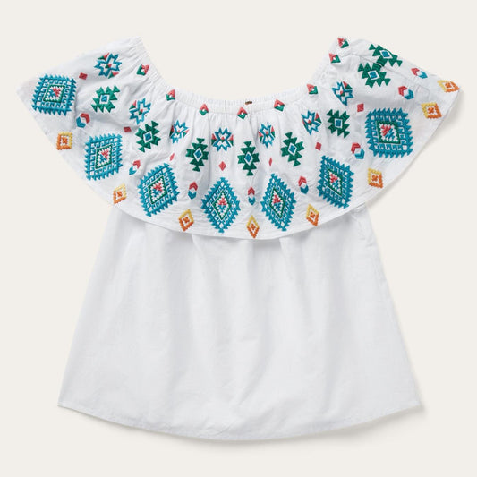 Women Blouses Stetson Bright Schiffli Embroidered White Cotton Lawn Blouse White