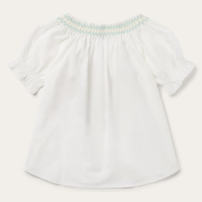 Women Blouses Stetson Cotton Voile Peasant Blouse White