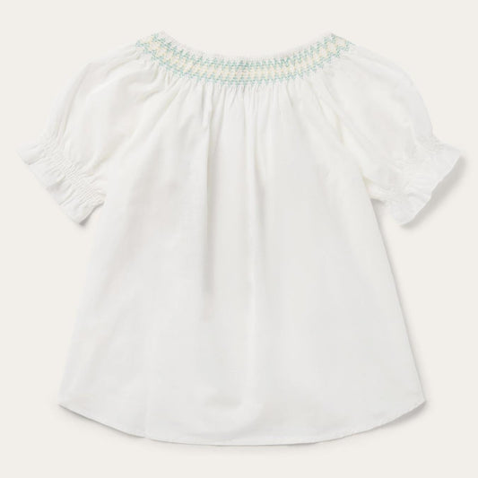 Women Blouses Stetson Cotton Voile Peasant Blouse White