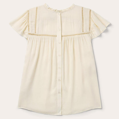 Women Blouses Stetson Cream Herringbone Blouse White