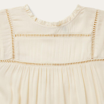 Women Blouses Stetson Cream Herringbone Blouse White