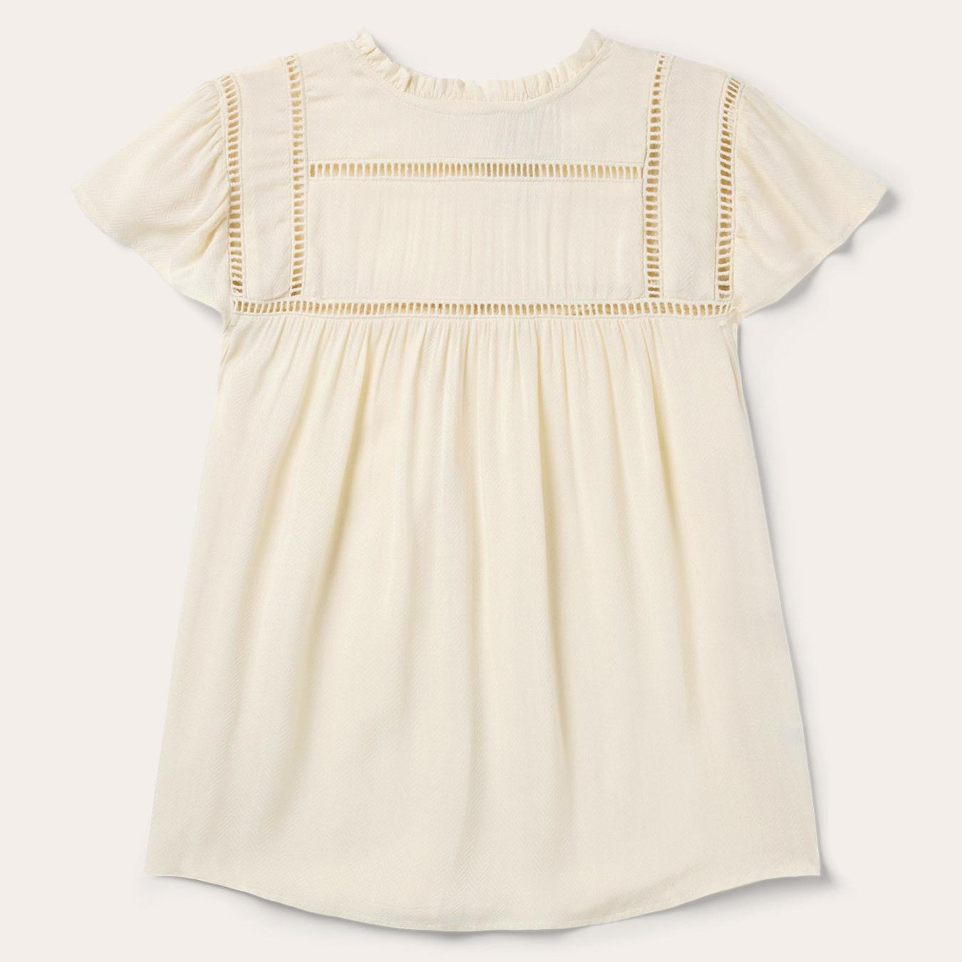 Women Blouses Stetson Cream Herringbone Blouse White