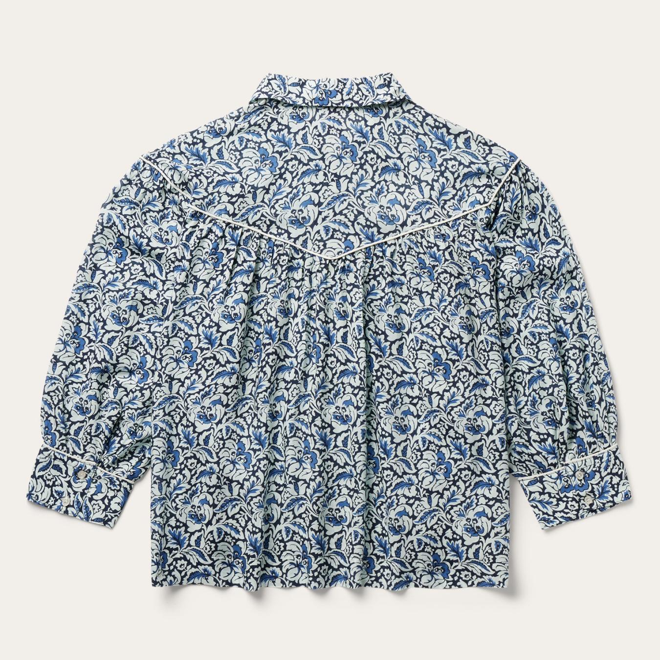 Women Blouses Stetson Indigo Tapestry Print Blouse Blue