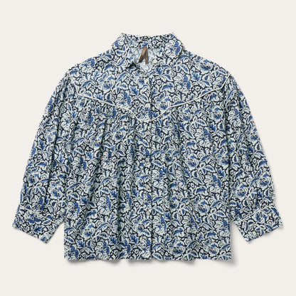 Women Blouses Stetson Indigo Tapestry Print Blouse Blue