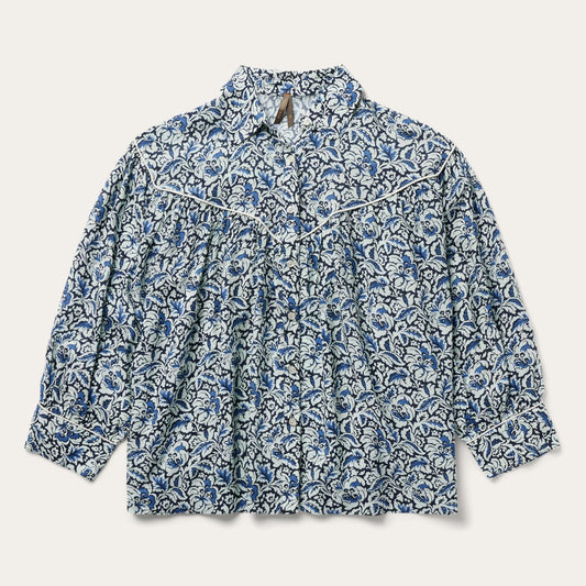 Women Blouses Stetson Indigo Tapestry Print Blouse Blue