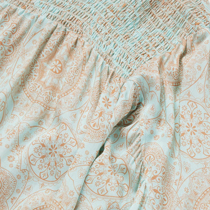 Women Blouses Stetson Mandala Print Peasant Blouse Blue