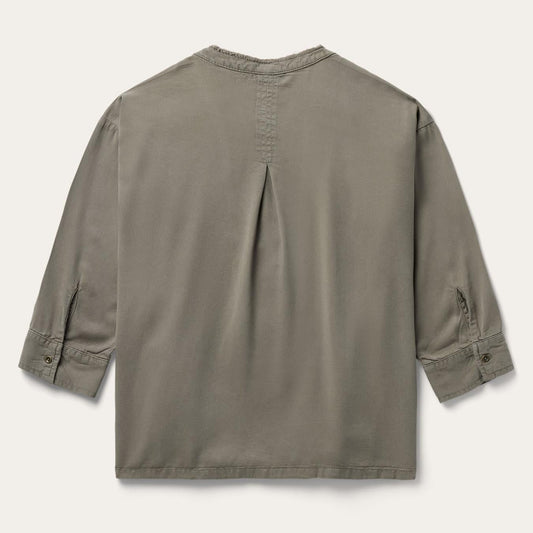 Women Blouses Stetson Olive Twill Peasant Blouse Green