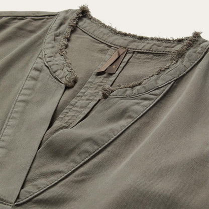 Women Blouses Stetson Olive Twill Peasant Blouse Green