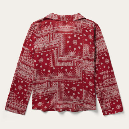 Women Blouses Stetson Red Bandana Patchwork Blouse Red