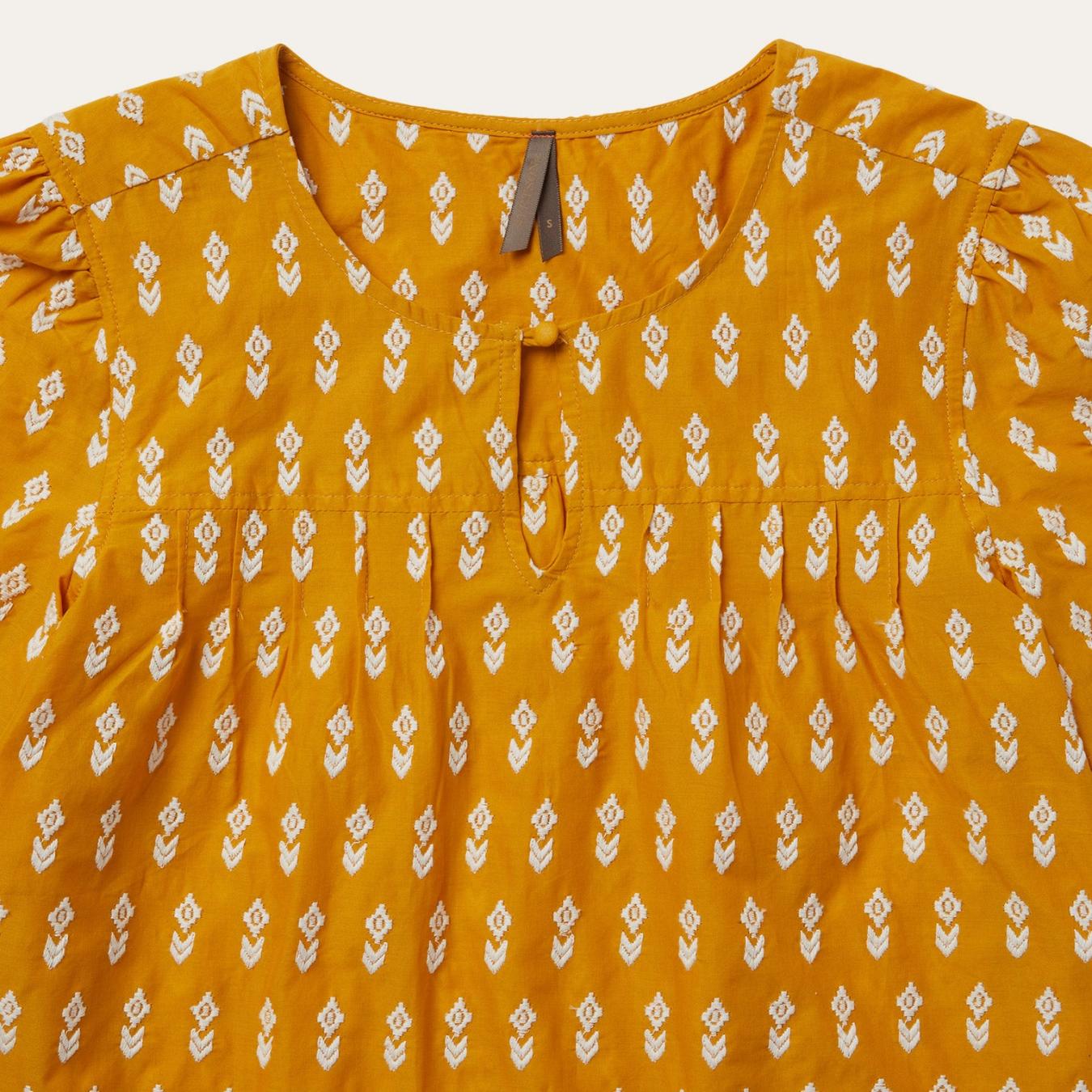 Women Blouses Stetson Short-Sleeved Aztec Blouse Yellow
