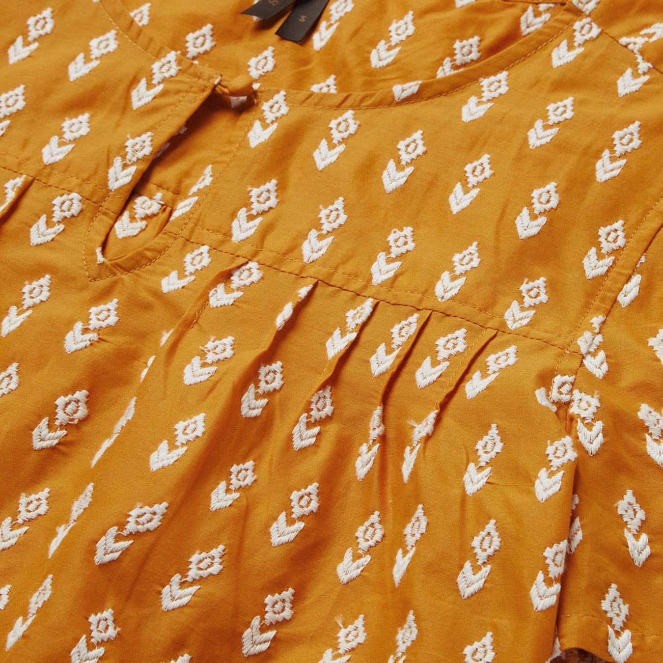 Women Blouses Stetson Short-Sleeved Aztec Blouse Yellow