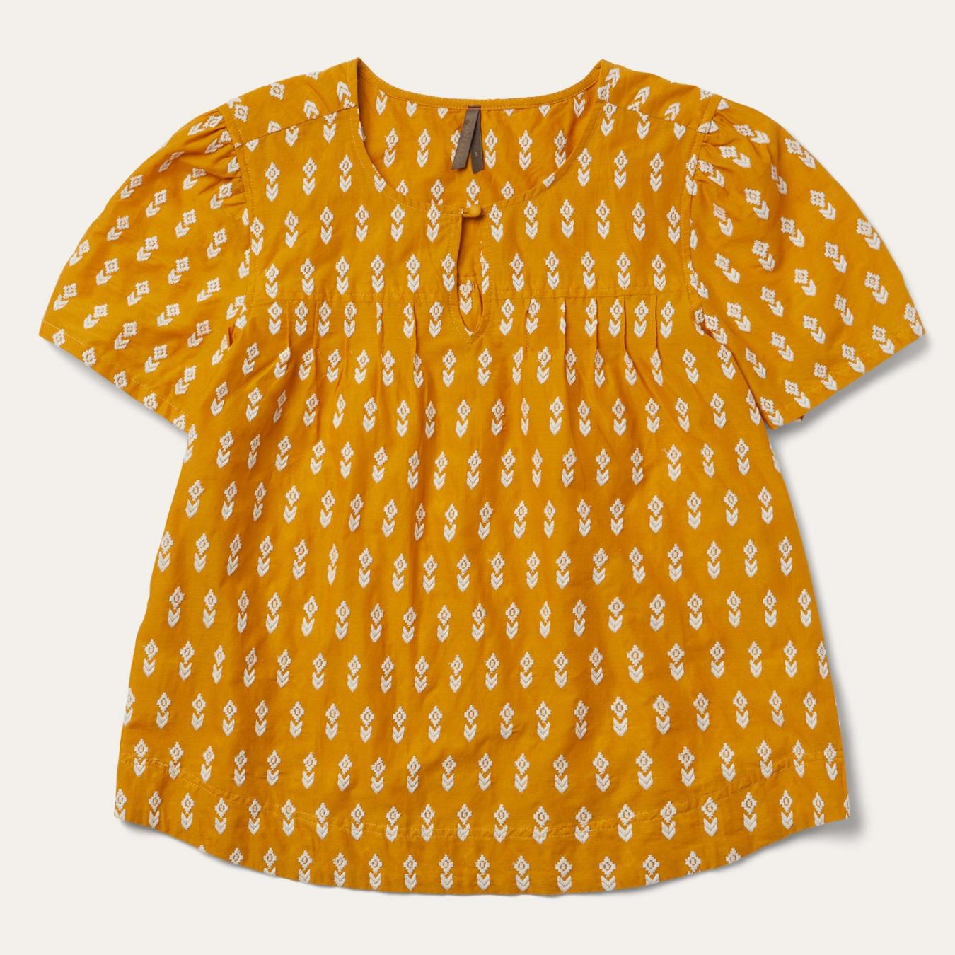 Women Blouses Stetson Short-Sleeved Aztec Blouse Yellow