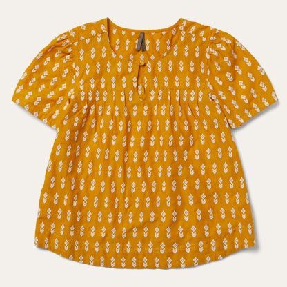 Women Blouses Stetson Short-Sleeved Aztec Blouse Yellow