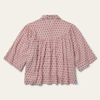 Women Blouses Stetson Short-Sleeved Cottage Floral Blouse Red