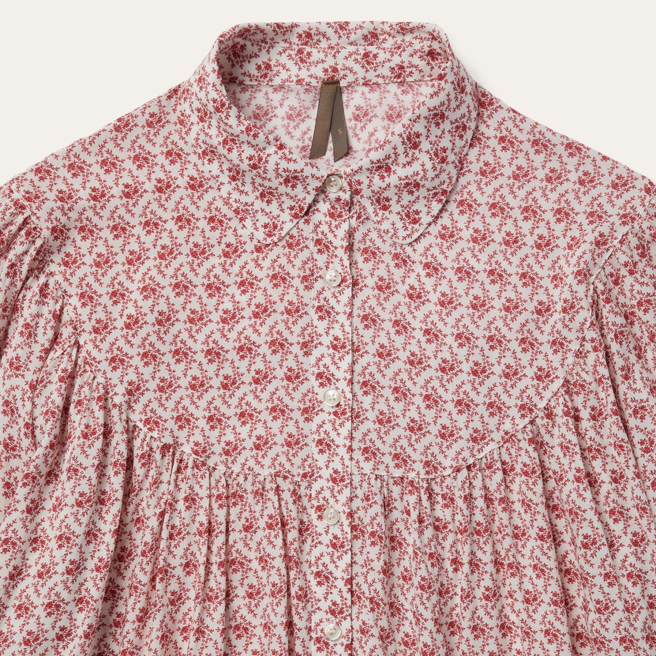 Women Blouses Stetson Short-Sleeved Cottage Floral Blouse Red