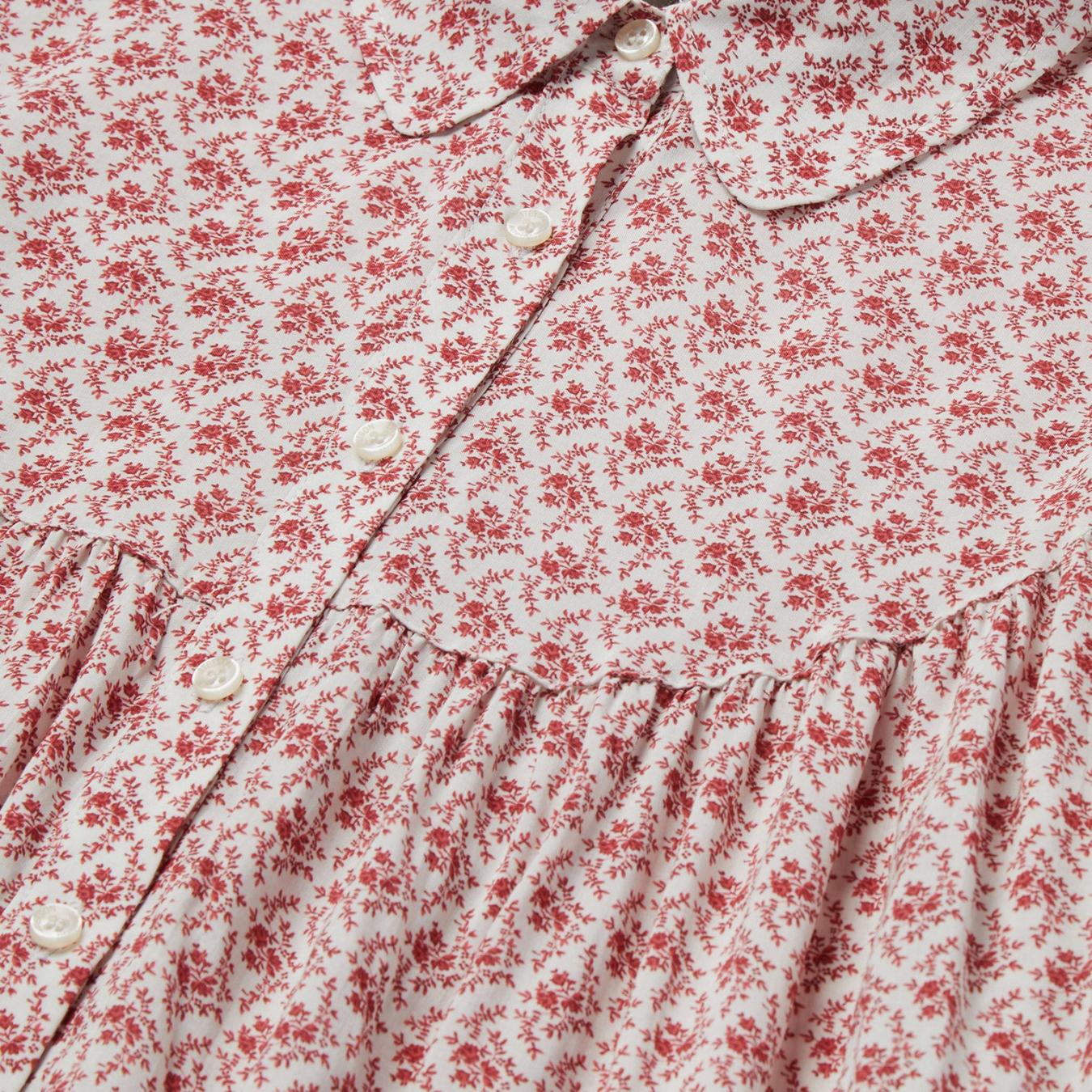 Women Blouses Stetson Short-Sleeved Cottage Floral Blouse Red