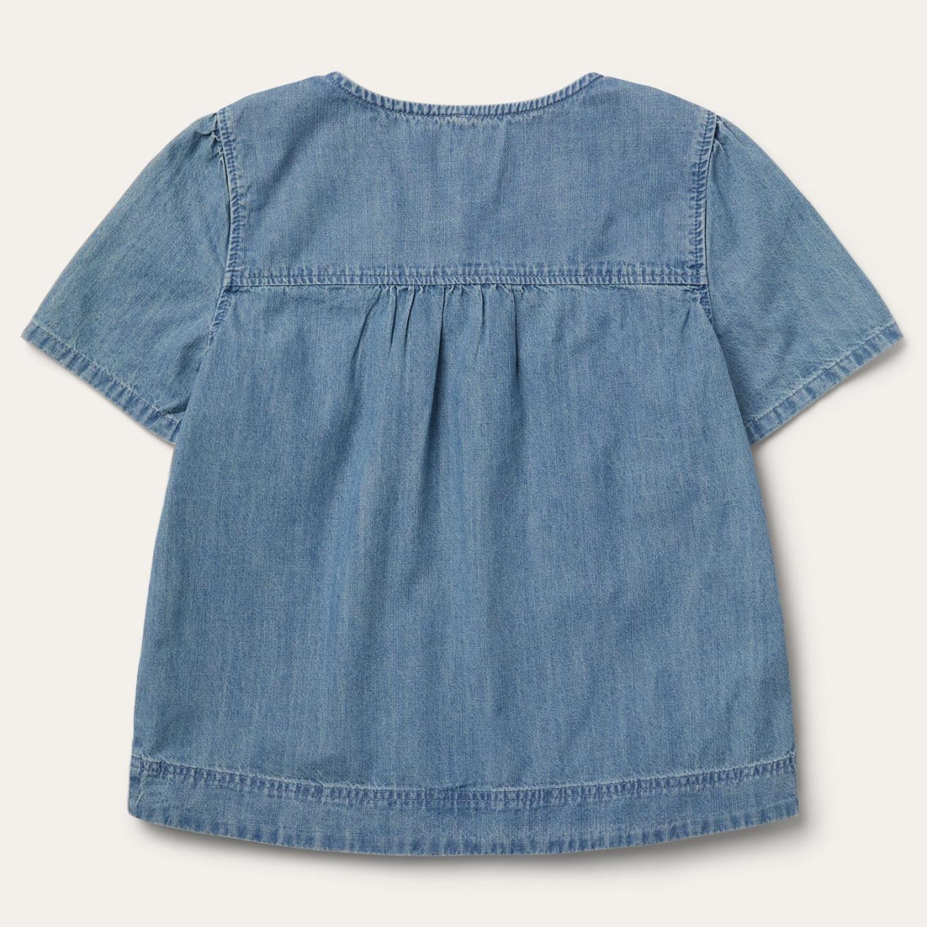 Women Blouses Stetson Short-Sleeved Denim Blouse Blue